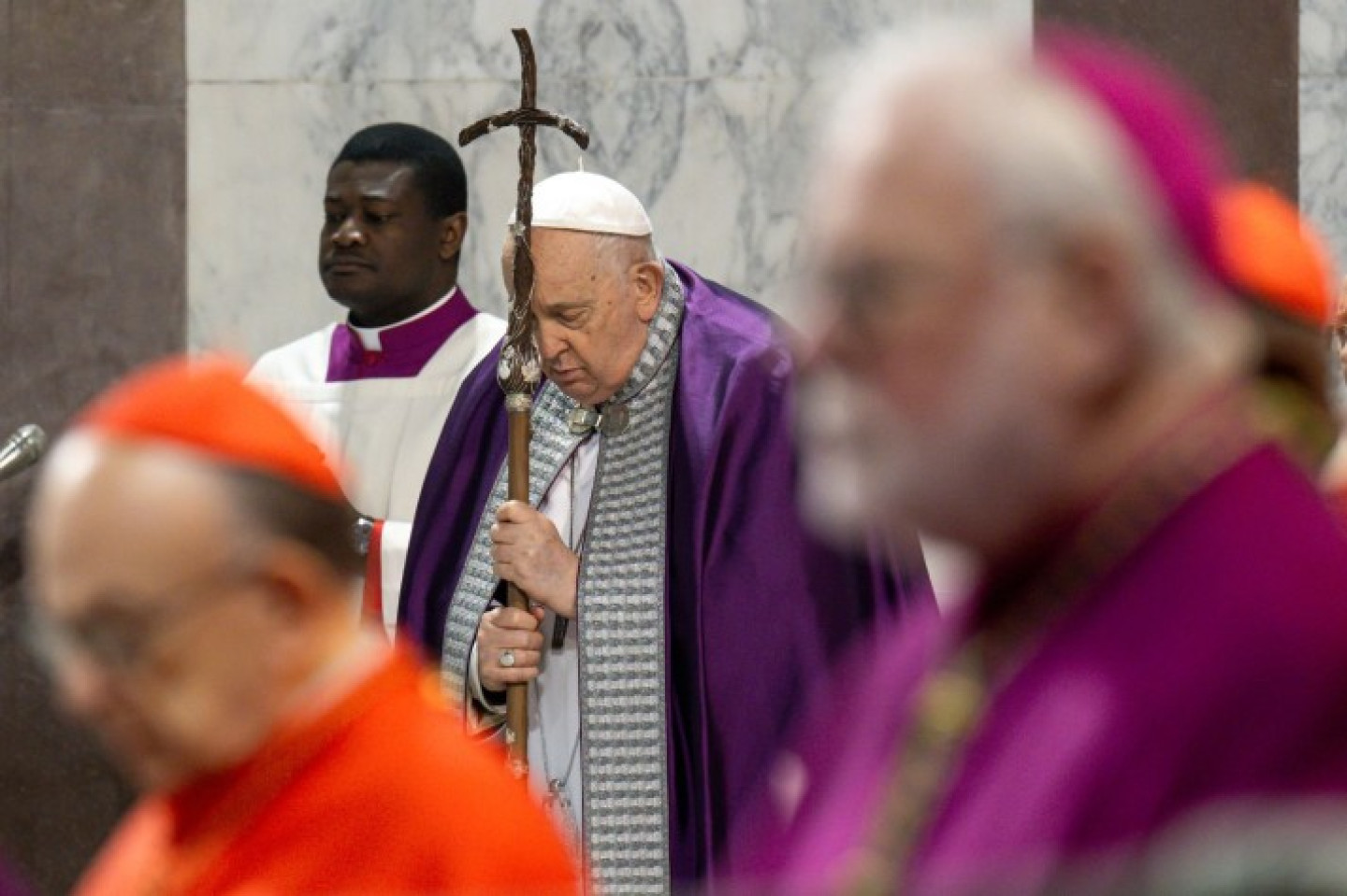 Paus Franciscus vorig jaar op Aswoensdag foto Vatican Media